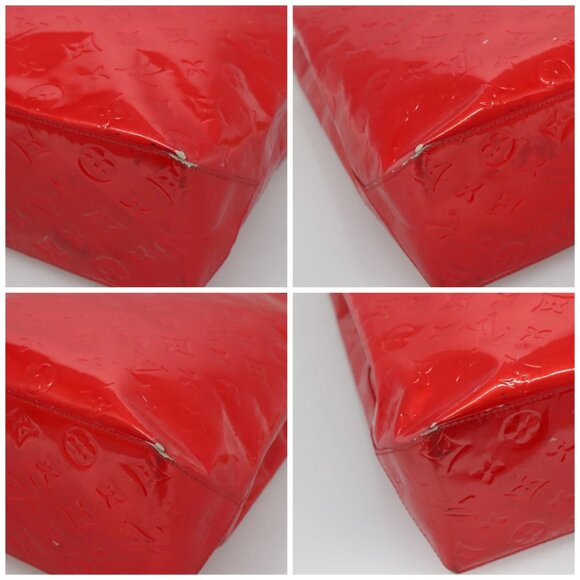 LOUIS VUITTON Monogram Vernis Reade MM Hand Bag Red Rouge M91086 LV Auth ti3239 - Picture 14 of 16